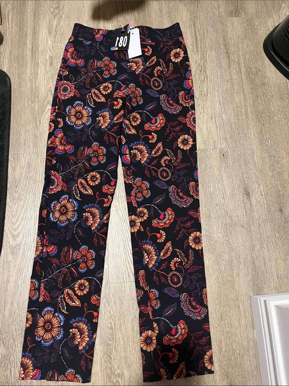 Joseph Ribkoff Paisley Floral Ankle Pants – Abstract Print Crop Trousers (Size 4